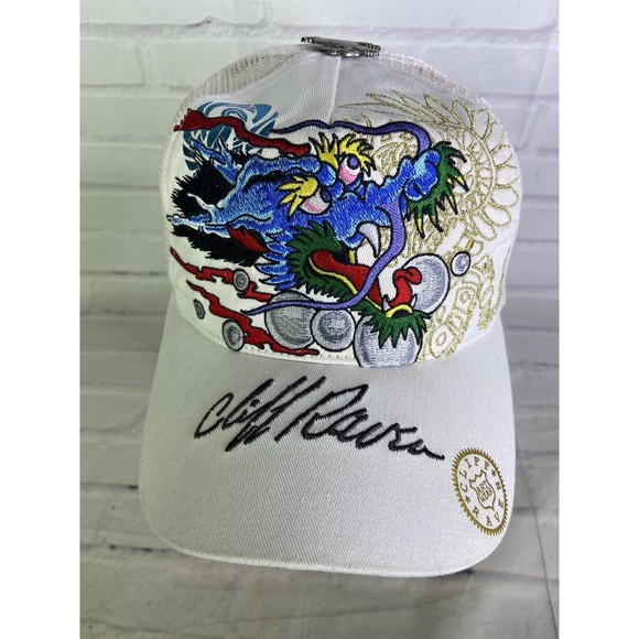 Cliff Raven Artwear Dragon Hardy Tattoo Embroidered Mesh Back Snapback Hat Cap - Picture 2 of 11